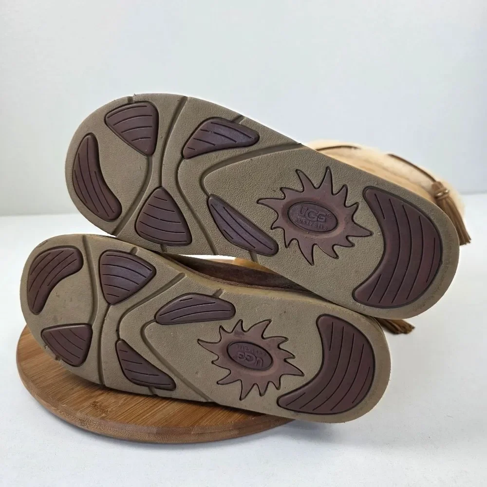UGG Australia Plumdale Winter Boots Womens Sz 10 EU‎ 41 Brown Leather Sheespkin